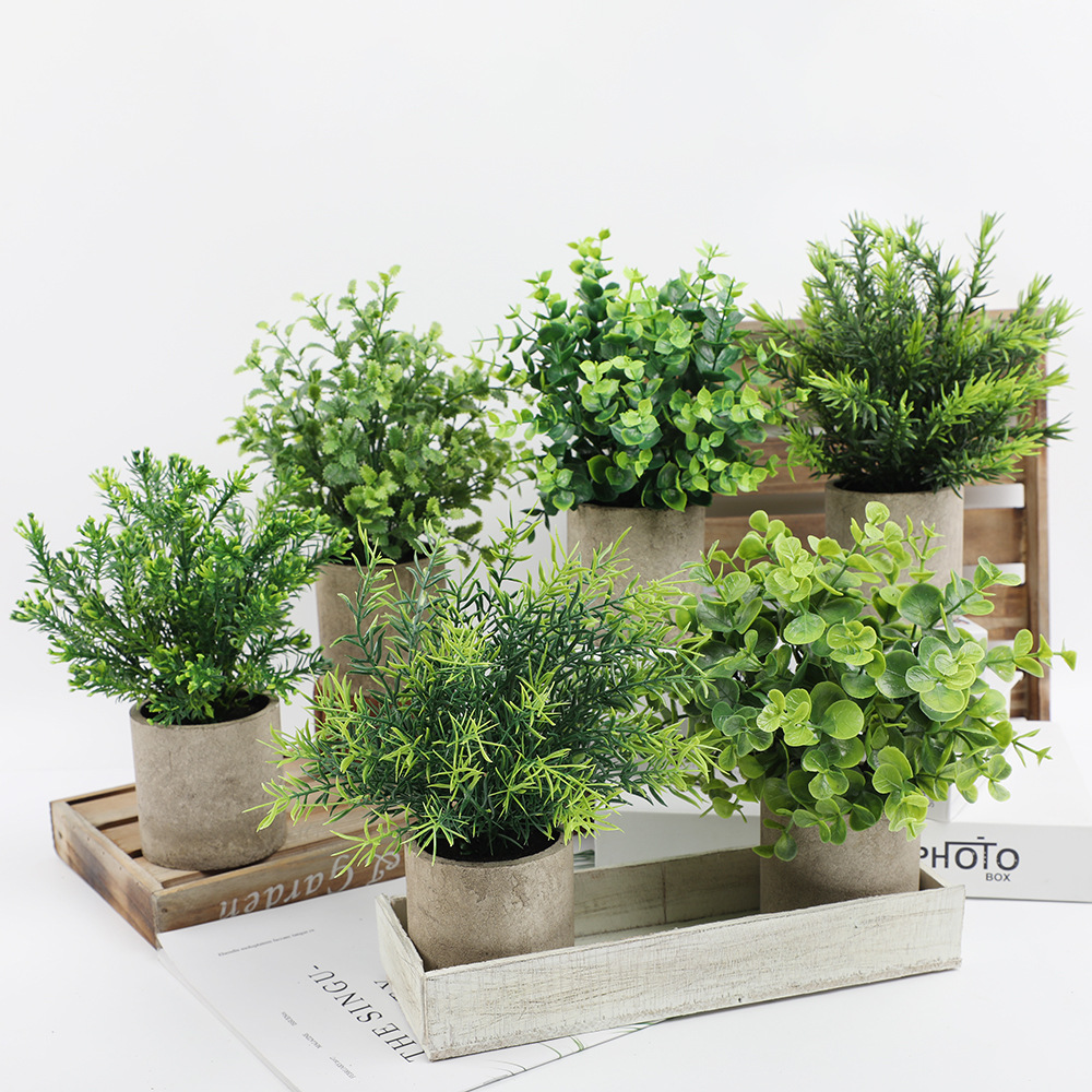 Home Office Layout - Kunstmatige Plant Ingemaakte Eucalyptus Plant Kleine