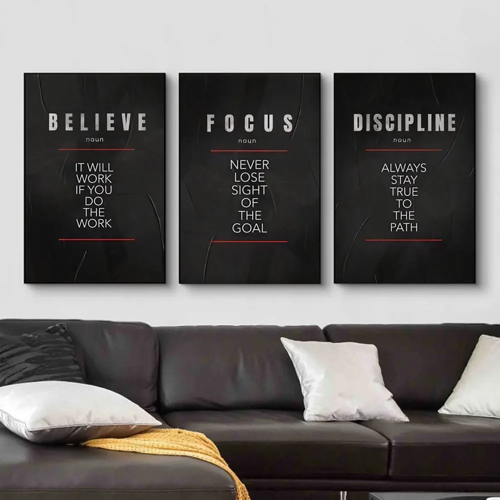 Home Office Room Inspiration - Poster met de definities van discipline