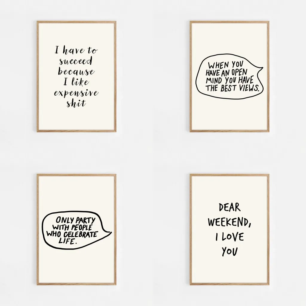 Home Office Room Inspiration - Motiverende doelen, grappige citaten, wanddecoratie, prints