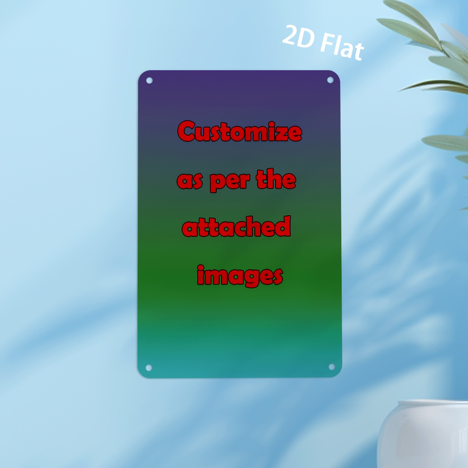 2D plat ijzeren wandbord 8x12i - Home Office Logo recensie en prijs