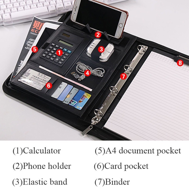 1Pc A4 PU lederen map met rits - Document Scanner Portable recensie en prijs
